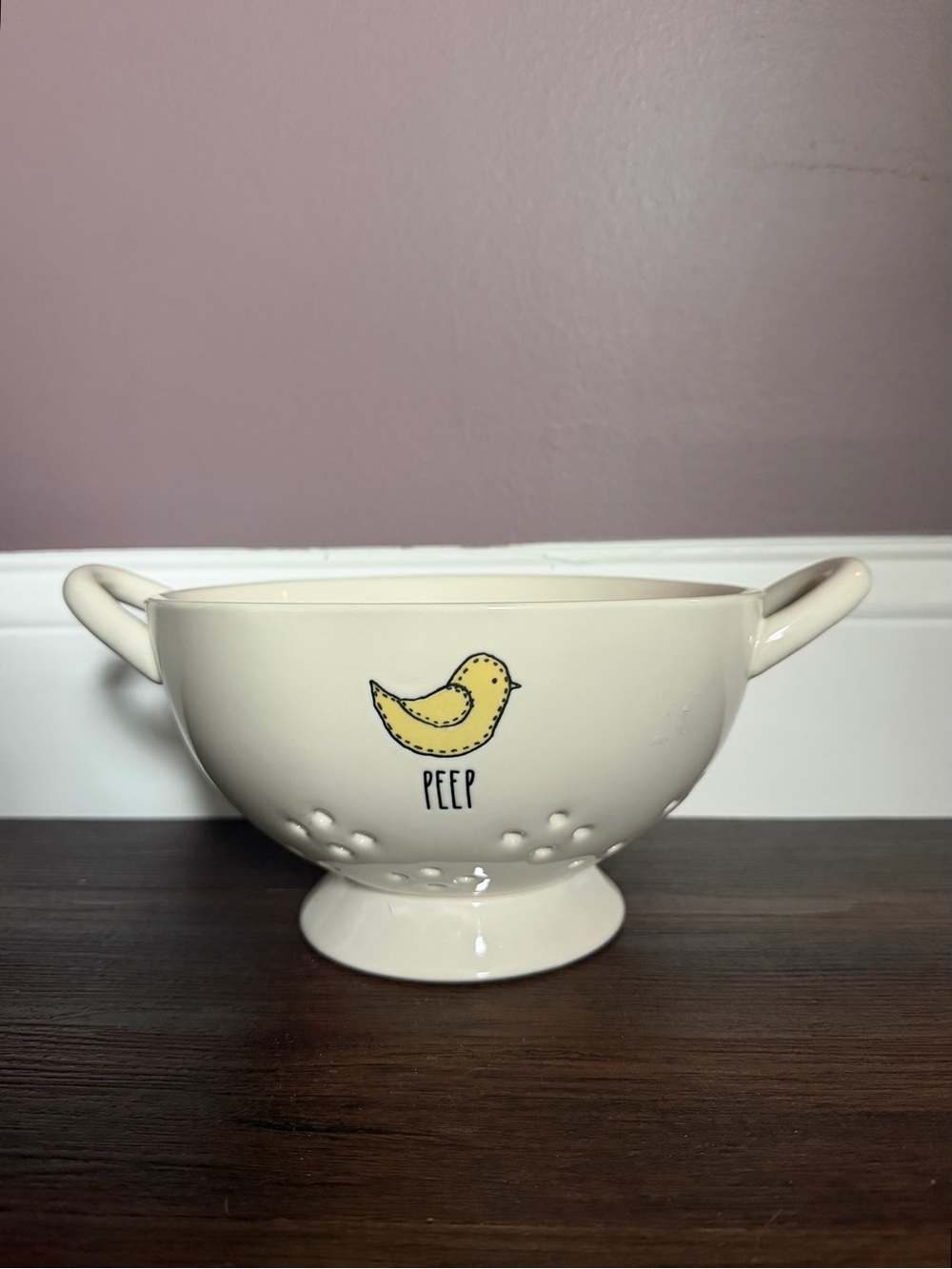 Rae Dunn Easter Ceramic Strainer Colander Kitchen Tools, Baby Chick Peep
